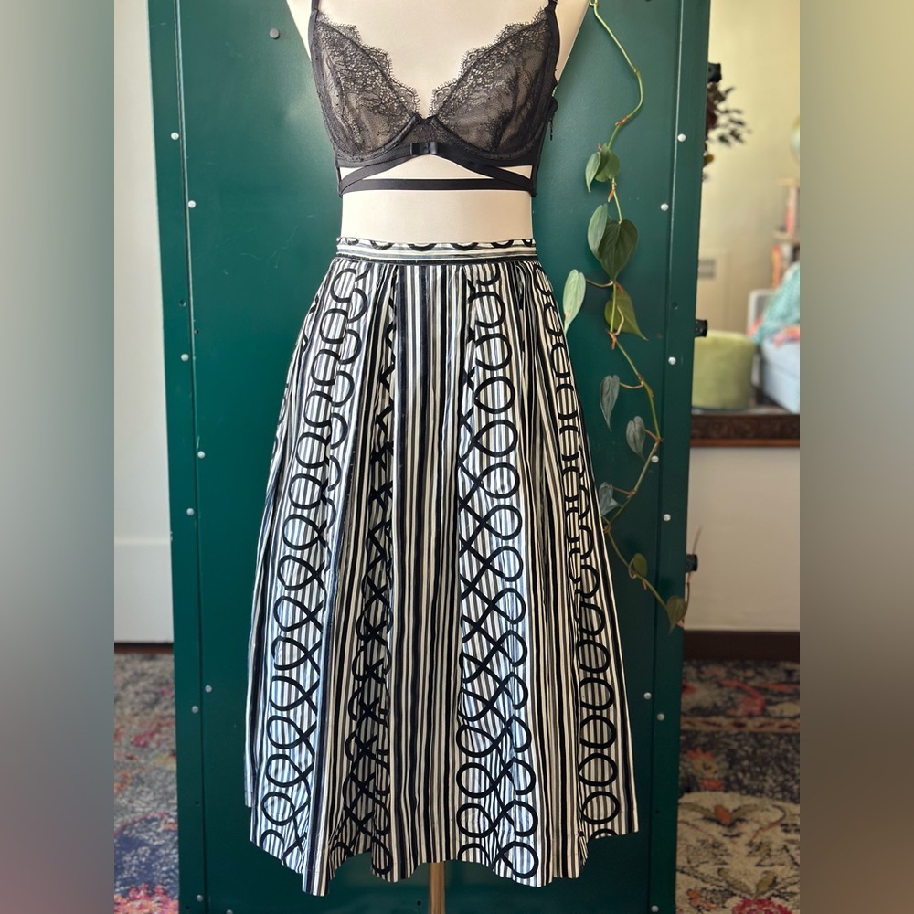 Vintage Alex Colman 1950's Taffeta and velvet Circle Skirt Pin Up Rockabilly